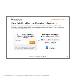 How Retailers Can Use Video for E-Commerce