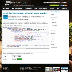 Retaining Transparency with PHP Image Resizing