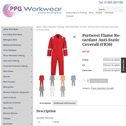 Portwest Flame Retardant Anti-Static Coverall (FR50) ⋆ PPG Workwear