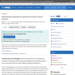 Rethinking the appraisal and approval of drugs for type 2 diabetes