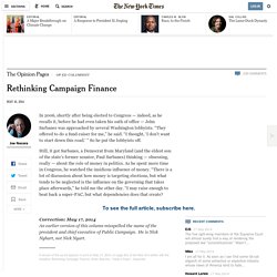 Rethinking Campaign Finance