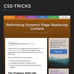 Rethinking Dynamic Page Replacing Content