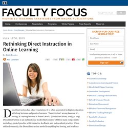 Rethinking Direct Instruction in Online Learning