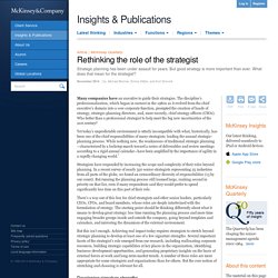 Rethinking the role of the strategist