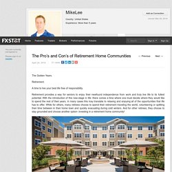 The Pro’s and Con’s of Retirement Home Communities