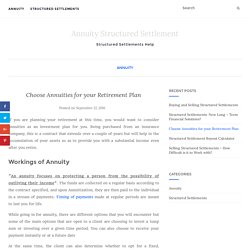 Choose Best Annuities for your Retirement Plan