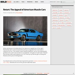 Retort: The Appeal of American Muscle Cars