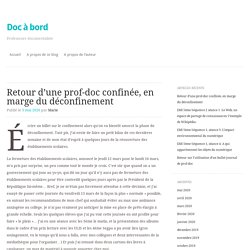 Retour d’une prof-doc confinée, en marge du déconfinement