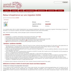 Retour d'expérience sur une migration SI/SIG