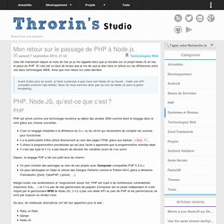Mon retour sur le passage de PHP à Node.js « Throrïn's Studio