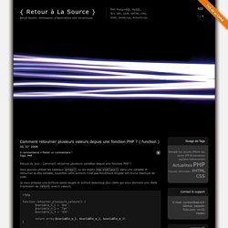 Comment retourner plusieurs valeurs depuis une fonction PHP ? ( function )