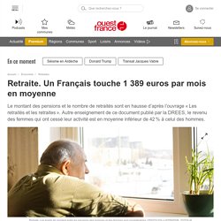Retraite. Un Français touche 1 389 euros par mois en moyenne