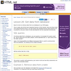 Lesson 20: Retrieve data from a databaseentutorial - HTML.net