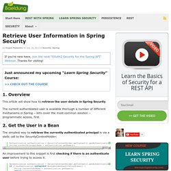 Retrieve User Information In Spring Security
