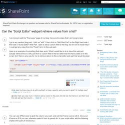 2013 - Can the "Script Editor" webpart retrieve values from a list?