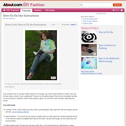 How-To Tie Dye Instructions