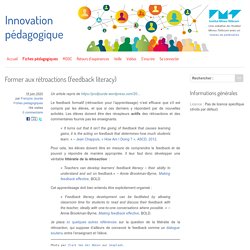 Former aux rétroactions (feedback literacy)
