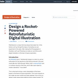 Design a Rocket-Powered Retrofuturistic Digital Illustration