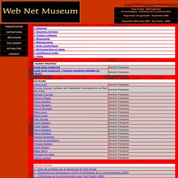 Web Net Museum-Fred forest-Retrospective-Art sociologique-Esthetique de la communication-Textes critiques-Manifestes de l'art sociologique et de l'Esthetique de la communication