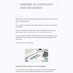 Key Role of Tax Return Accountant for an organization