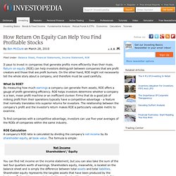 How Return On Equity Can Help You Find Profitable Stocks