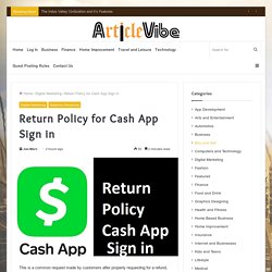 Return Policy for Cash App Sign in