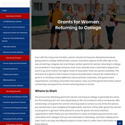 Grants for Women Returning to College