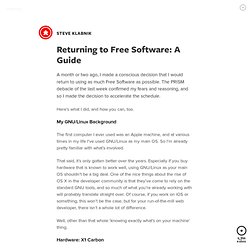 Returning to Free Software: A Guide