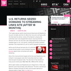 U.S. Returns Seized Domains to Streaming Links Site (After 18 Months)
