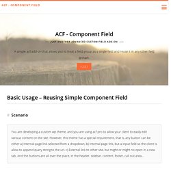 Basic Usage - Reusing Simple Component Field - Reusable ACF Component Field