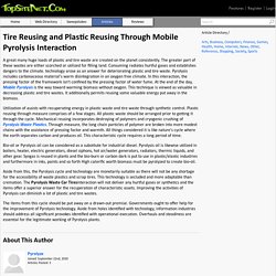 Tire Reusing and Plastic Reusing Through Mobile Pyrolysis Interaction