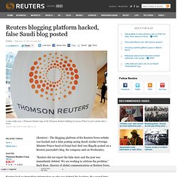 blogging platform hacked, false Saudi blog posted
