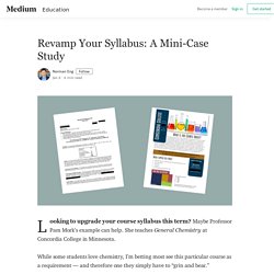 Revamp Your Syllabus: A Mini-Case Study - Norman Eng - Medium
