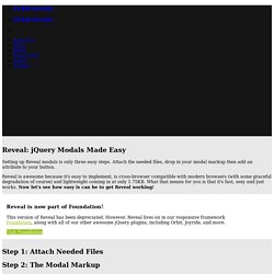 Reveal: jQuery Modal Plugin