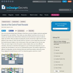 Secrets of the Control Panel Revealed - InDesignSecrets : InDesignSecrets