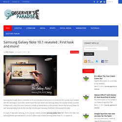 Samsung Galaxy Note 10.1 revealed : First look and more!