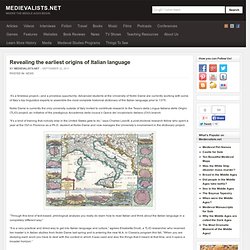 Revealing the earliest origins of Italian language - Medievalists.net