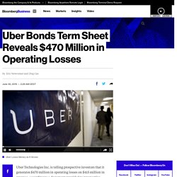Uber Bonds Term Sheet Reveals $470 Million in Operating Losses