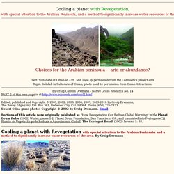 Cooling a planet with Revegetation with attention to the Arabian Peninsula