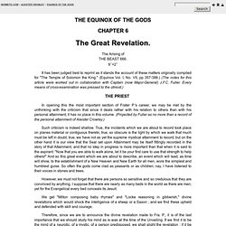 The Great Revelation - Chapter 6 - The Equinox of the Gods