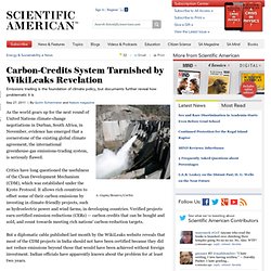 Carbon-Credits System Tarnished by WikiLeaks Revelation