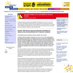 2012 - Nouvelle révélation sur la vulnérabilité des réacteurs français