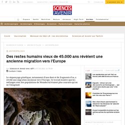 Des restes humains révèlent une ancienne migration vers l'Europe