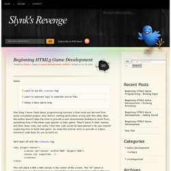 Slynk's Revenge - Beginning HTML5 Game Development