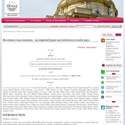 SENAT - JANVIER 2008 - Rapport d'information: Revenons à nos moutons : un impératif pour nos territoires et notre pays