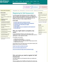 Registering for Self Assessment
