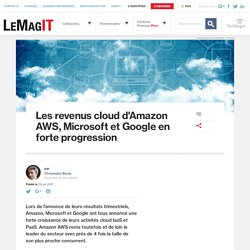 Les revenus cloud d'Amazon AWS, Microsoft et Google en forte progression