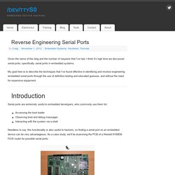 Reverse Engineering Serial Ports