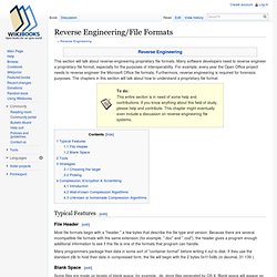 Reverse Engineering/File Formats
