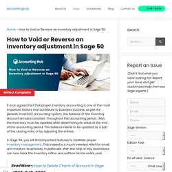 How to void or reverse an inventory adjustment in Sage 50